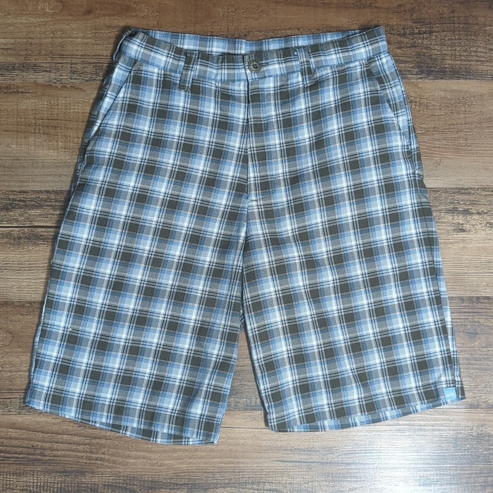 Katin Tattersall Woven Plaid Longboard Shorts Size 29x9.5"